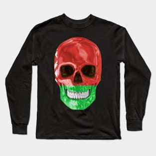 Belarus Flag Skull - Gift for Belarusian With Roots From Belarus Long Sleeve T-Shirt